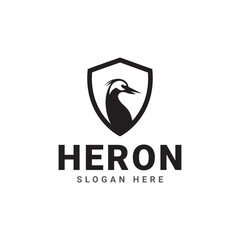 heron shield logo, this logo features a heron inside a strong shield, symbolizing strength, honor, and courage and for football clubs and others