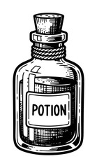 magic potion bottle sketch vector illustration
