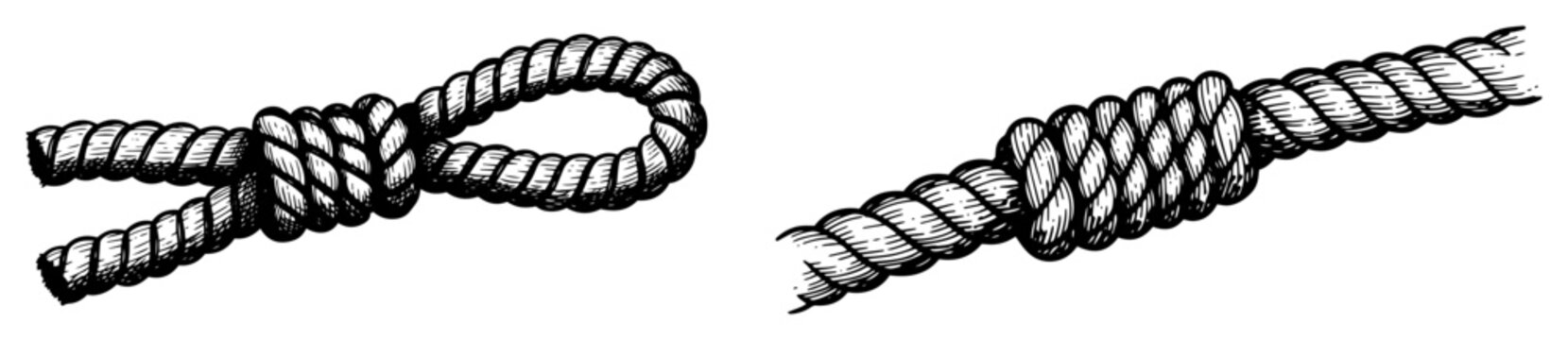 rope knots collection vintage engraving illustration