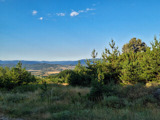 Obraz premium landscape with trees in the mountains in Bansko, Bulgaria