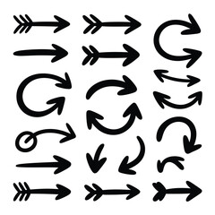 Collection of Hand Drawn Black Arrows Various Styles and Directions Simple Line Art Graphic Design Elements for Web Design Print Projects and More