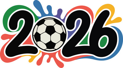 2026 and soccer ball logo transparent png vector