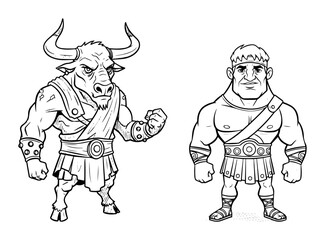 greek mythology minotaur and hero figures