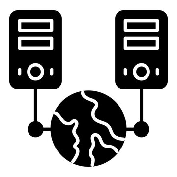 A solid icon design of global server