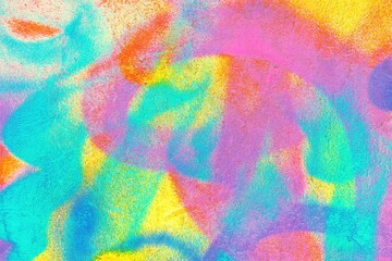 Vibrant pastel chalk texture in neon pink, blue, yellow. 80s, acid style, trippy glow, blended...