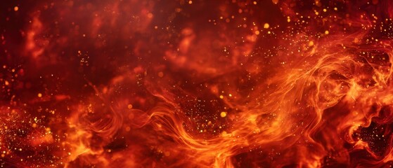 The vibrant flames dancing in a mesmerizing abstract background of glowing colors.