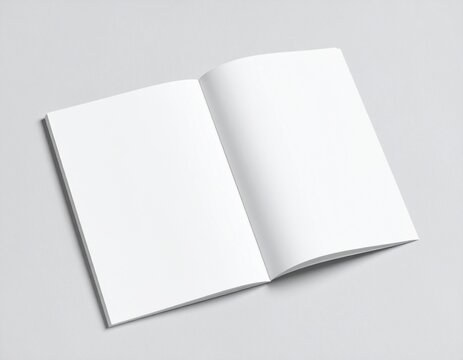 Blank A4 photorealistic brochure mockup on light grey background.