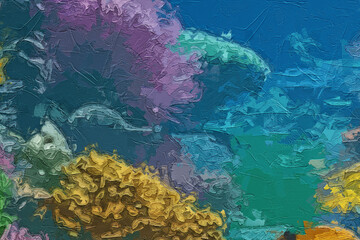 Various oil paintings, flowers, marine creatures, fish scenery, plum blossoms, waterfalls, beautiful scenery