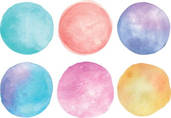 Bright Watercolor Circles &ndash; Vibrant Round Hand Painted Clipart