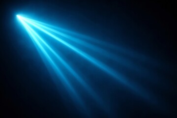Dramatic Blue Stage Spotlights Background, Bright Light Rays, Concert Beam Effect, Dark Atmosphere