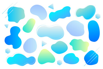 爽やかで近未来的なブルー系流体シェイプセット