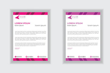 Modern corporate business letterhead design template with red, yellow and black color