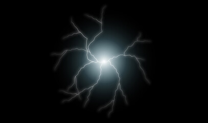 lightning on black background