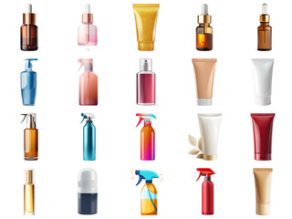 Variety of Cosmetic Bottles and Tubes