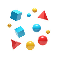 Vibrant 3D Shapes: Abstract Background for Design Projects