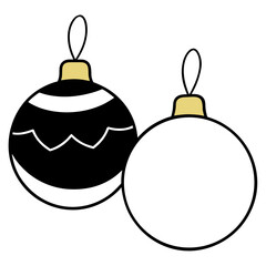 gold and blush christmas ornaments on white background