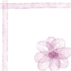 水彩アンティークリボンの背景イラスト　フラワー柄　Adobe Illustrator Artwork