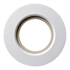 Simple white adhesive tape roll stamp cutout on plain background perfect for art and craft projects and office supply