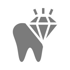 Tooth with diamond vector icon. Shiny, healthy teeth filled symbol.