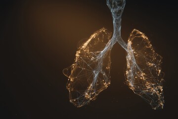 Lung Network with Pink Nodes and Respiratory Structure for Medical Visualization, Digital 3D Model, Anatomical Aesthetic and Innovative Health Design, Vital Breath Representation in Scientific Insight