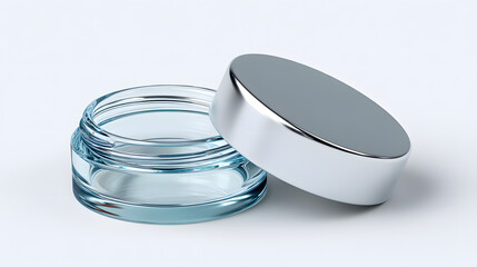 Contact lens case with lid opened, isolated on soft white background. Clean and clear presentation, ideal for medical, optical, and hygiene-related themes. Minimal and professional.