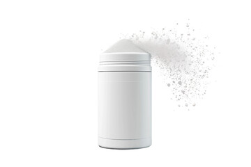 White container with scattered powder illustration