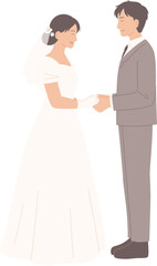 Fototapeta premium Bride And Groom Holding Hands Wedding