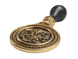 Gold Wax Seal Stamp, 3D Rendered Golden Stamp, Isolated White Background, Luxury Seal, Premium Quality, Authenticity Symbol