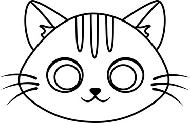 Face Cat Line Style