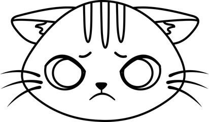 Obraz premium Face Cat Line Style