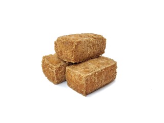 Tahu sumedang or Indonesian food made from deep-fried tofu. Isolated on white background. Isolated on white background 