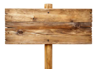 wooden sign isolated on white