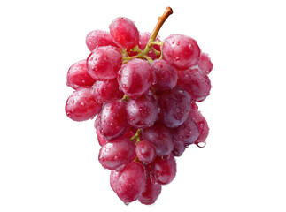 Fototapeta premium Fresh red grapes water droplets cluster isolated black background, Isolated On White, Png, Transparent Background