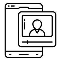 Trendy design icon of mobile video