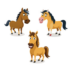 Naklejka premium Amazing horse cartoon character vector 