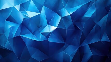 Obraz premium Deep ocean blue gradient geometric polygonal texture abstract background. Modern minimalist vector design for wallpapers, branding materials, or digital art surfaces.