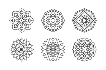 line art of floral,vectorian,mehdi,patern type,nature ,religion,architectural set bundle on the white background