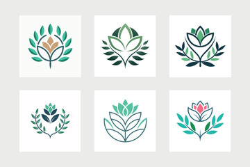 


       Flower logo vector art illustration.
