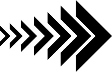 Dynamic moving arrow symbol isolated on transparent background. Speed, acceleration, fast sign vector illustration.