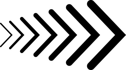 Fototapeta premium Dynamic moving arrow symbol isolated on transparent background. Speed, acceleration, fast sign vector illustration.