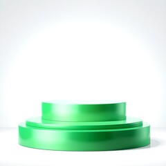 Ultra HD Vector Illustration of Sleek Green Gradient Award Podium with Glossy Finish

