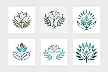 


       Flower logo vector art illustration.
