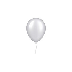 Red, white and yellow balloons float separately on a white background