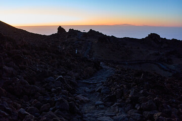 Telesforo Bravo trail descent at dusk