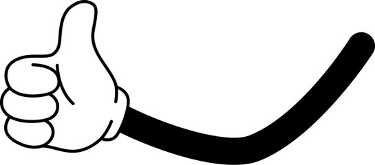 Retro cartoon arm gesture, thump up

