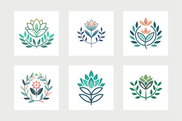 


       Flower logo vector art illustration.
