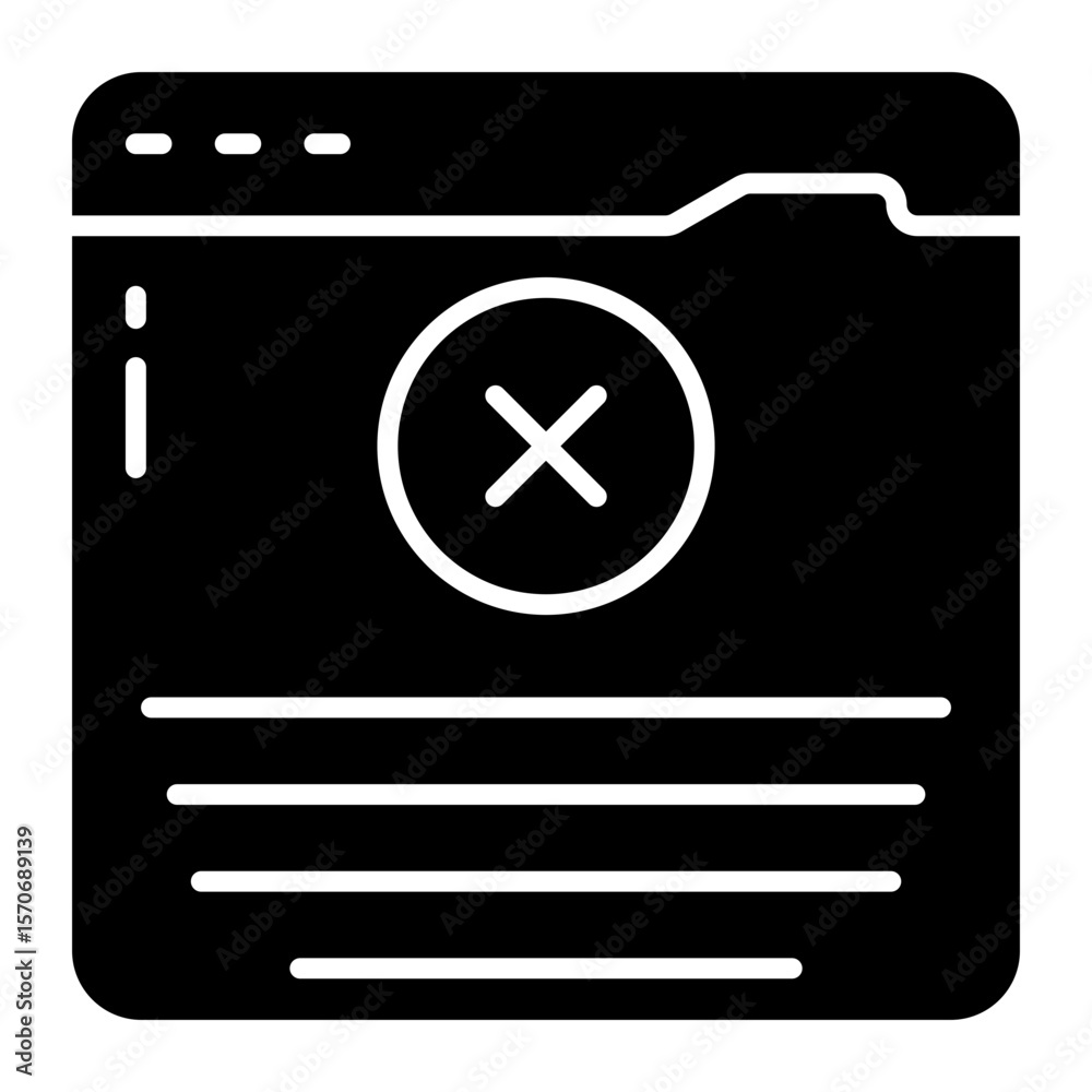 Wall mural editable design icon of block website