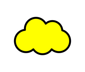 雲のアイコン / cloud icon / 天気予報・黄色・雲・曇り