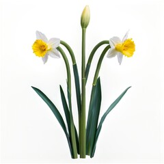 daffodils, spring flowers, glass vase, still life, botanical, natural lighting, minimalist, detail-oriented, vibrant colors, sharp focus
