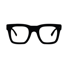 Fototapeta premium Hipster Nerd Style Black Glasses Silhouette – Vector Illustration Isolated on White